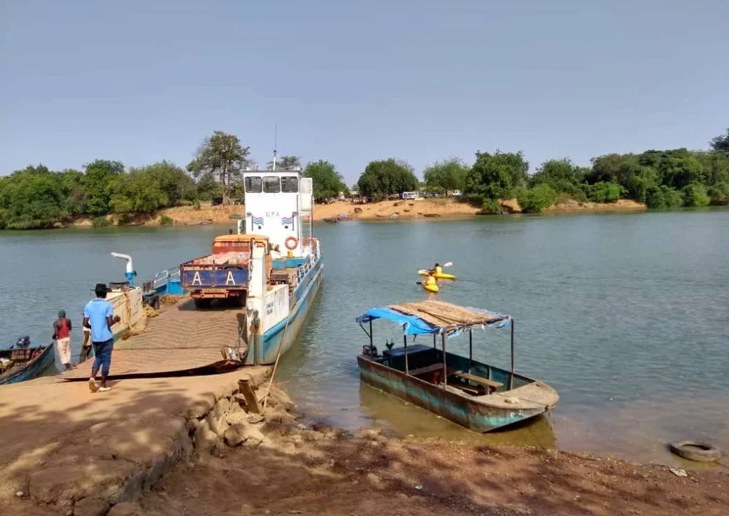 Kayaking on the river Gambia