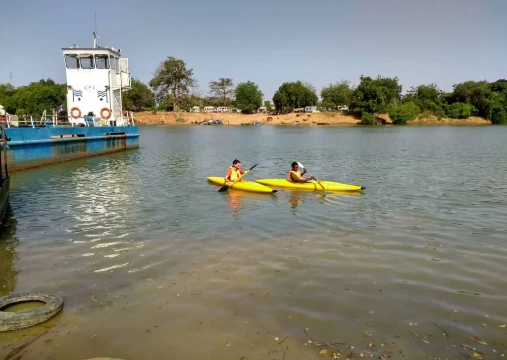 Kayaking on the river Gambia